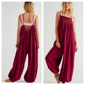 Free People Red Jumpsuit